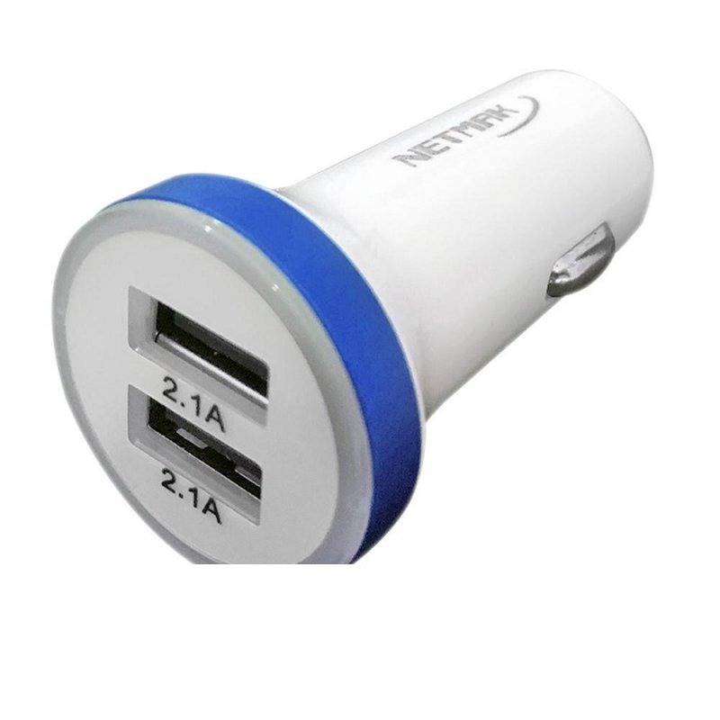 CARGADOR 12V DOBLE USB 2.1 AZUL NM-UCC3A NETMAK