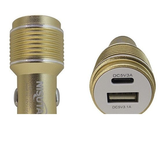 CARGADOR 12V USB Y USB TIPO C 3.4A NSAD12US2C NISUTA