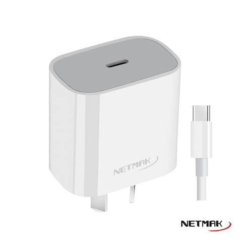 CARGADOR USB-C PD20W CON CABLE TIPO C NM-CP8 NETMAK