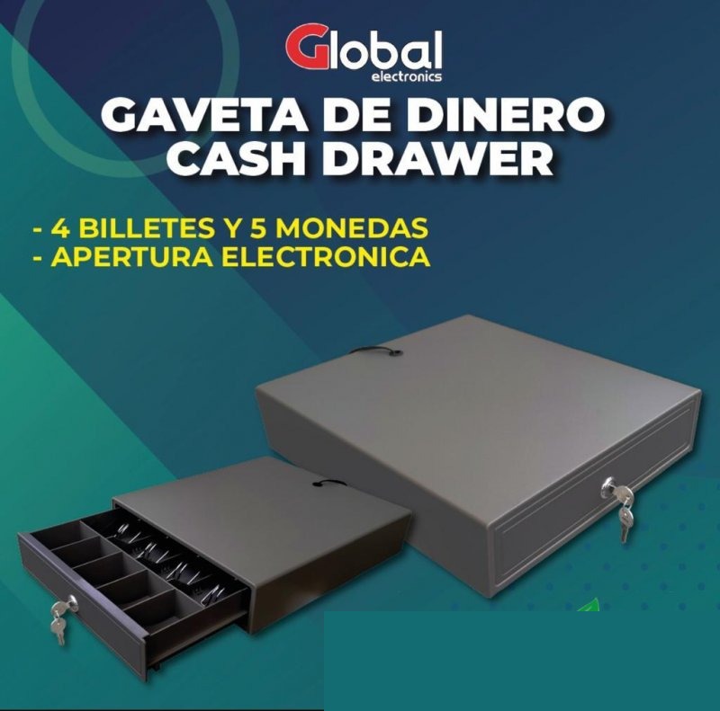GAVETA DE DINERO CASH DRAWER C/APERTURA ELECTRONICA GLOBAL