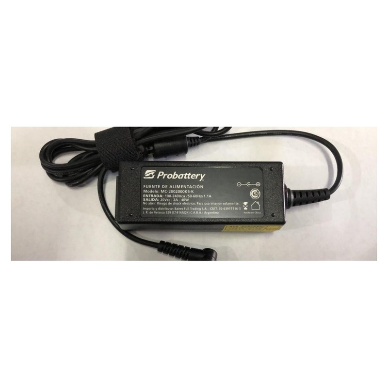 CARGADOR DE NOTEBOOK - 20V 2AH - 40W - (PLUG: OUT 5,5MM 12MM) - MSI MC-2002000K5-K PROBATTERY