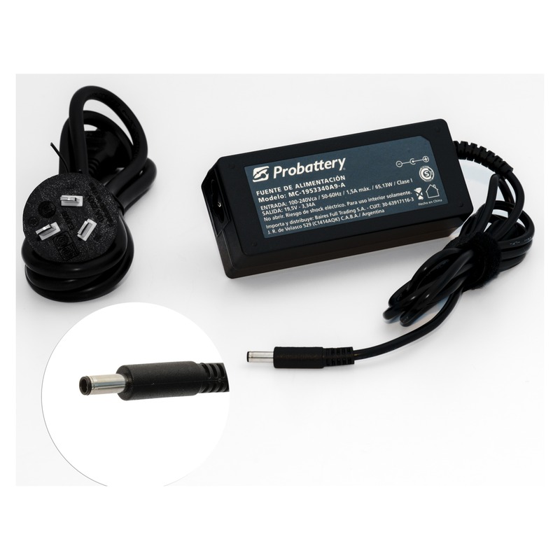 CARGADOR DE NOTEBOOK - 19.5V 3.34AH - 65W - (PLUG: OUT 4,5MM x INS 3,0 MM) - DELL ULTRABOOK XPS15 MC-1953340A9-A PROBATTERY