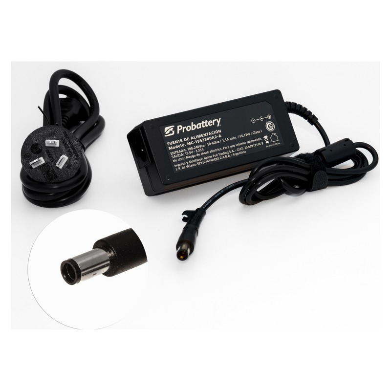 CARGADOR DE NOTEBOOK - 19,5V 3.33AH - 65W - (PLUG: OUT 7,4MM * 5,0MM) - HP MC-1953340A2-A PROBATTERY