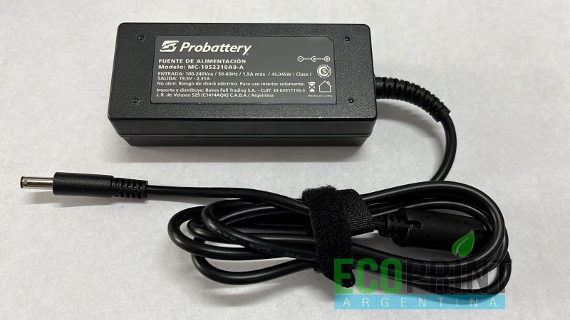 CARGADOR DE NOTEBOOK - 19,5V 2.31AH - 45W - (PLUG: OUT 4,5MM * 3,0MM) - ULTRABOOK - DELL MC-1952310A9-A PROBATTERY