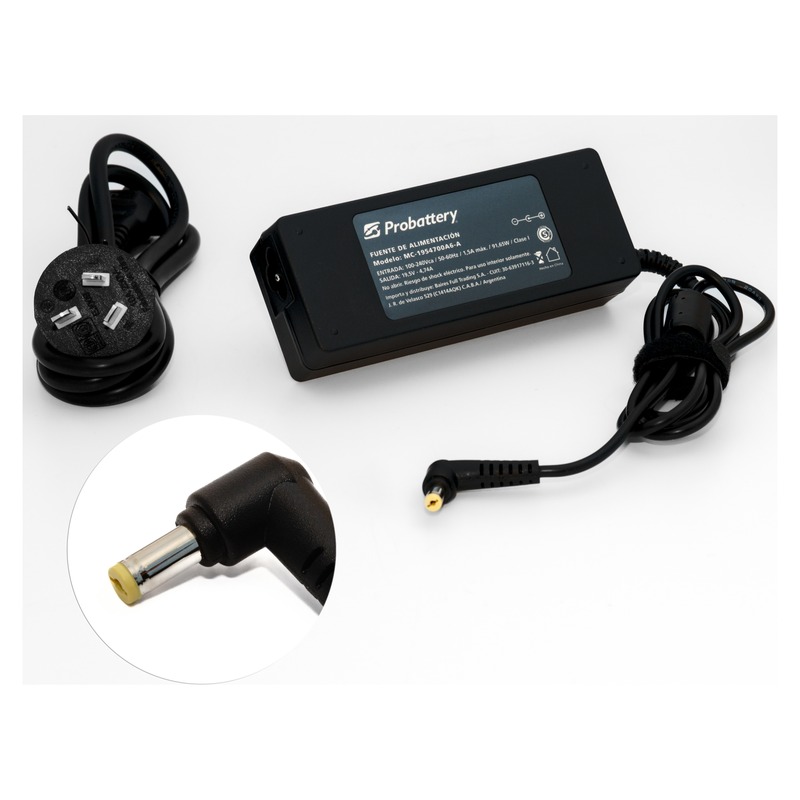 CARGADOR DE NOTEBOOK - 19,5V 4.74AH - 90W - (PLUG: OUT 5,5MM * 1,7MM) - ACER MC-1954700A6-A PROBATTERY