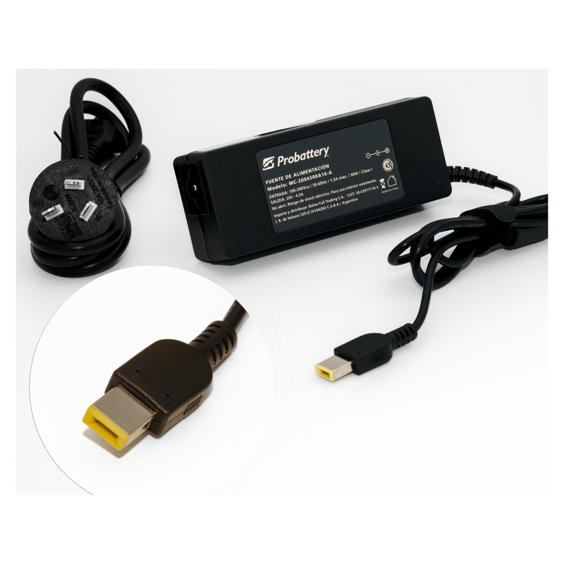 CARGADOR DE NOTEBOOK - 20V 4,5AH - 90W - (PLUG: AMARILLO CUADRADO) - LENOVO MC-2004500A16-A PROBATTERY