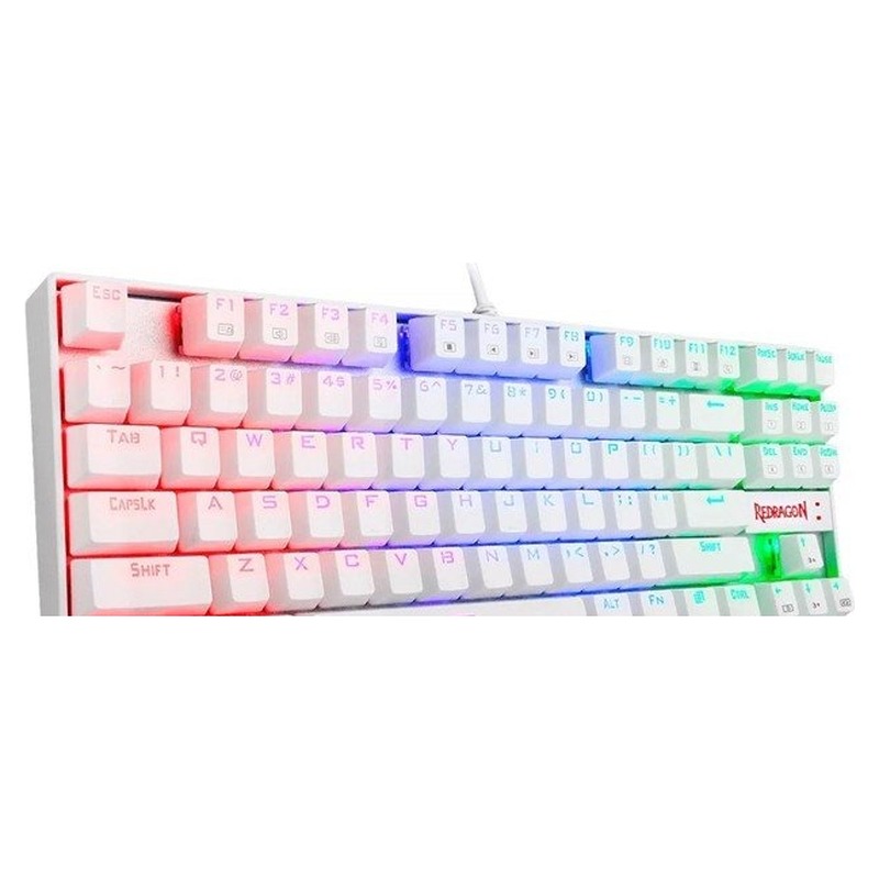 TECLADO MECANICO KUMARA K552 BLANCO RGB SWITCH BLUE REDRAGON