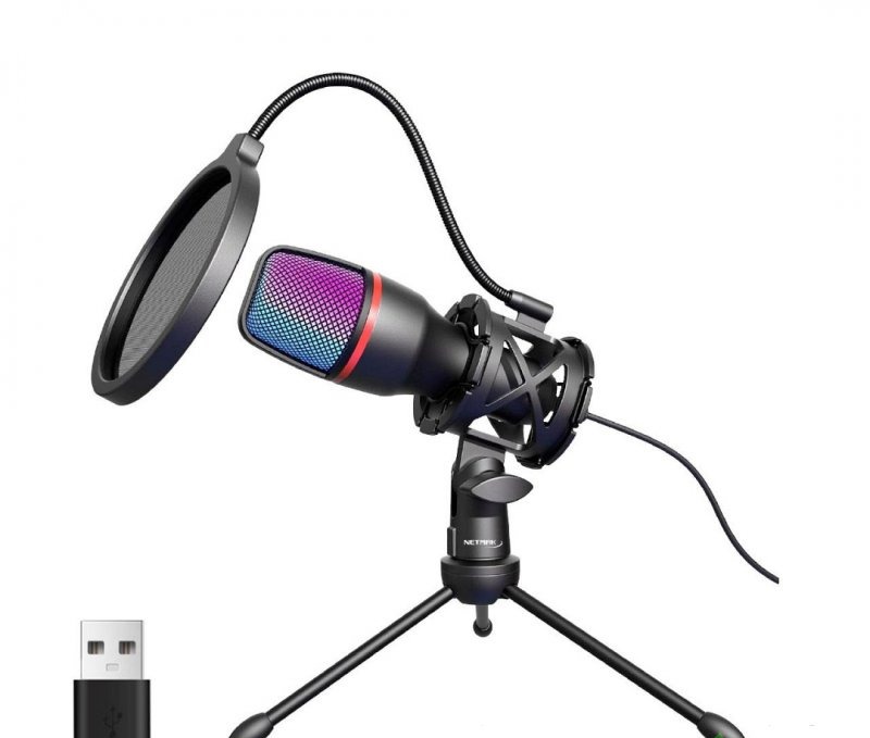 MICROFONO RGB STREAMING USB NM-MS786 NETMAK
