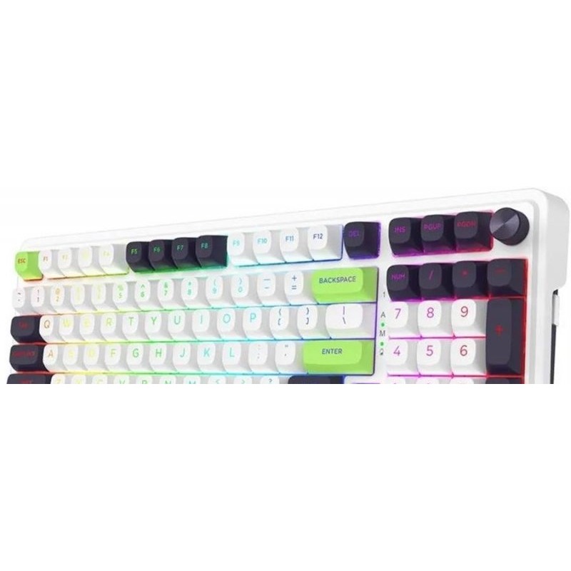 TECLADO EISA K686WBG-RGB-MAX EN WHITE/BLACK/GREEN REDRAGON