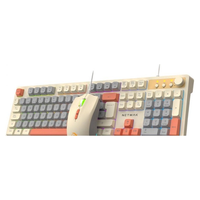 TECLADO Y MOUSE MINIMALISTA LED NM-TM34 NETMAK
