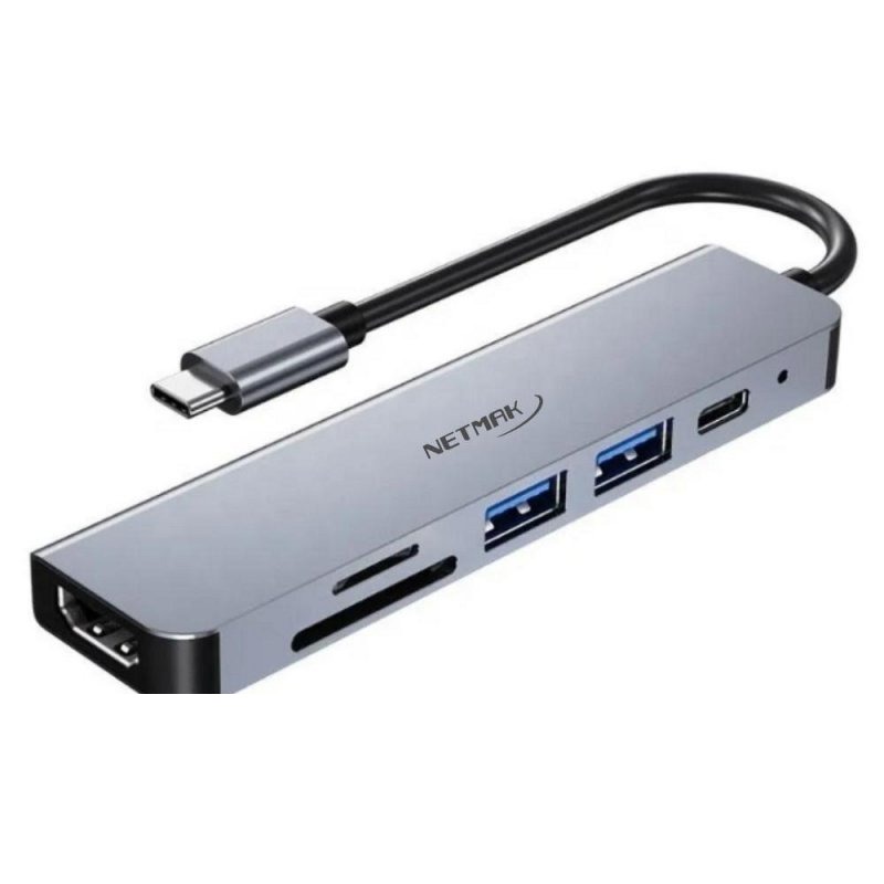 ADAPTADOR HUB 6 EN 1 TIPO C NM-6EN1 NETMAK