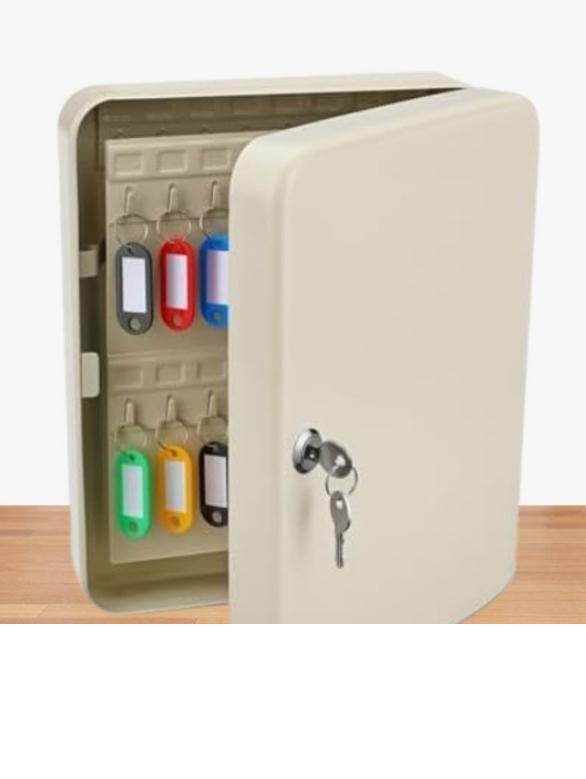 COFRE GUARDA 48 LLAVES CON APERTURA DE 2 LLAVES 25X20X7CM KEYSBOX-48 GLOBAL