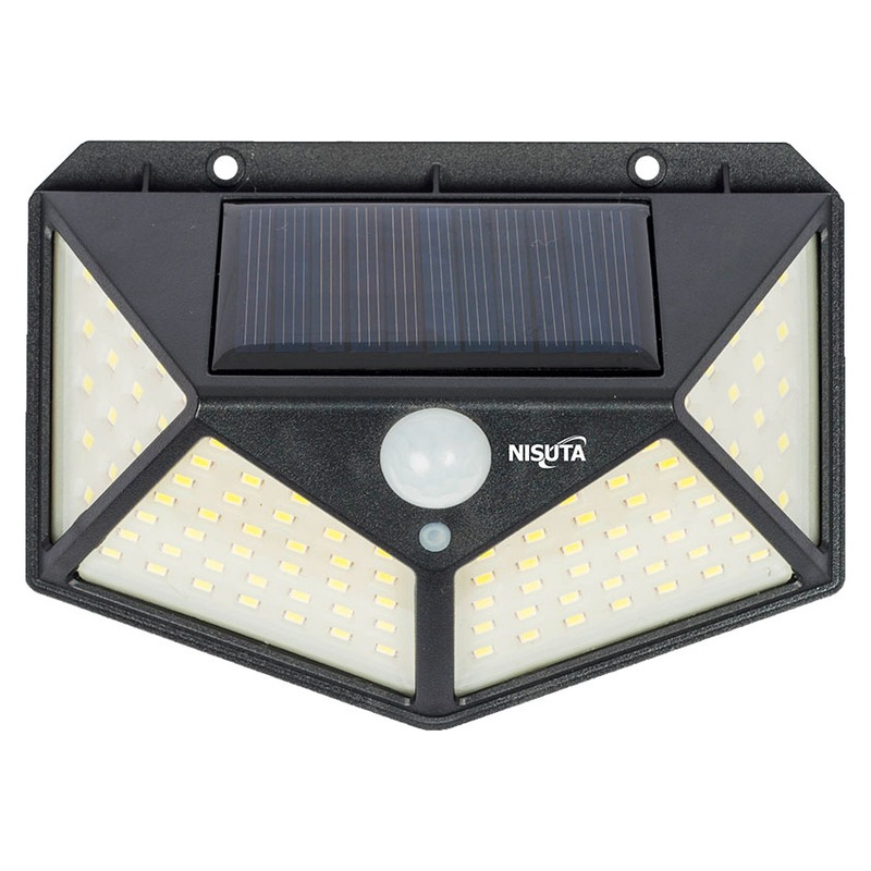 LUZ SOLAR PARA PARED CON SENSOR DE MOVIMIENTO NSSOL8 NISUTA