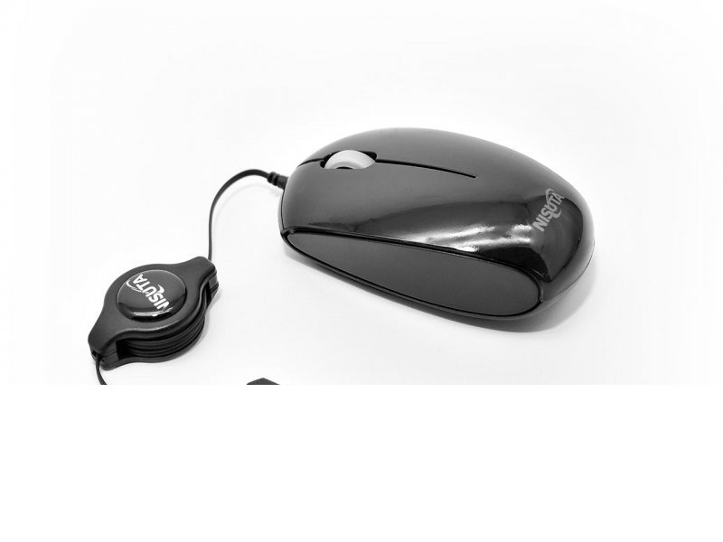 MOUSE MOUSE MINI RETRACTIL NEGRO NSMOR3N NISUTA