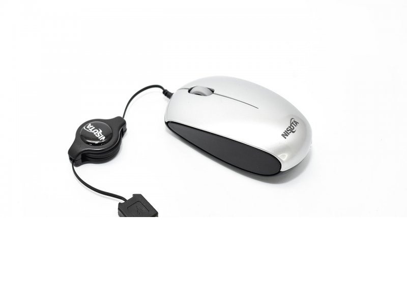 MOUSE MINI RETRACTIL PLATEADO NSMOR3P NISUTA