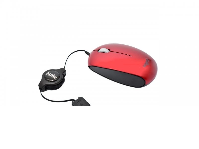 MOUSE MINI RETRACTIL ROJO NSMOR3R NISUTA