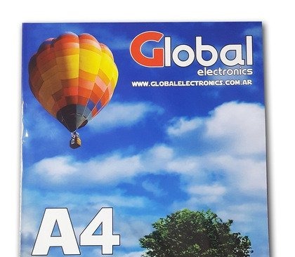 PAPEL AUTOADHESIVO TRANSPARENTE A4 X120GRS RESMA X10 HOJAS GLOBAL
