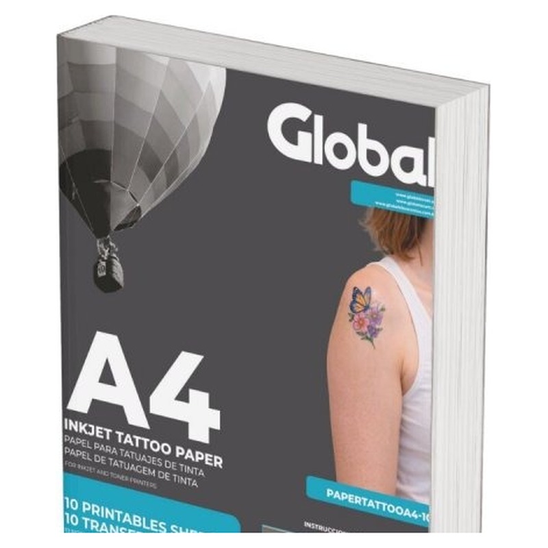PAPEL TATOO PARA TATUAJES (10 IMPRIMIBLES + 10 DE TRANSFERENCIA) A4 GLOBAL