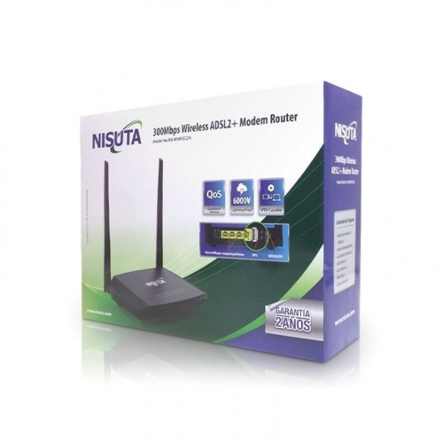 MODEM ROUTER ADSL2+ 300MBPS 4 PUERTOS LAN NSWMR302N NISUTA