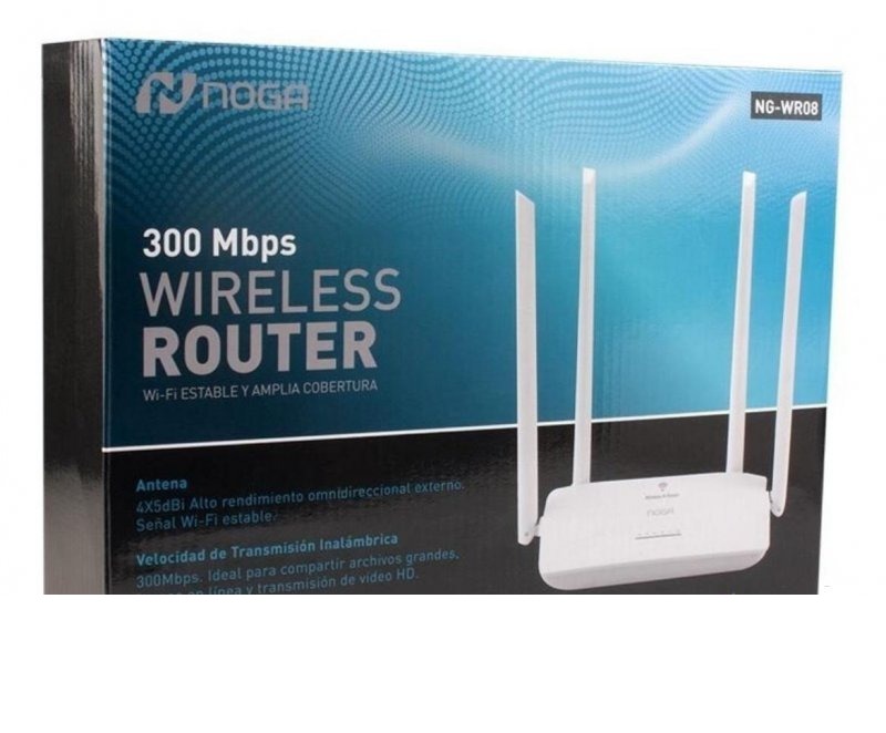 ROUTER WIFI N 300MBPS DE 4 ANTENAS + REPETIDOR DE SEñAL NG-WR08 NOGA