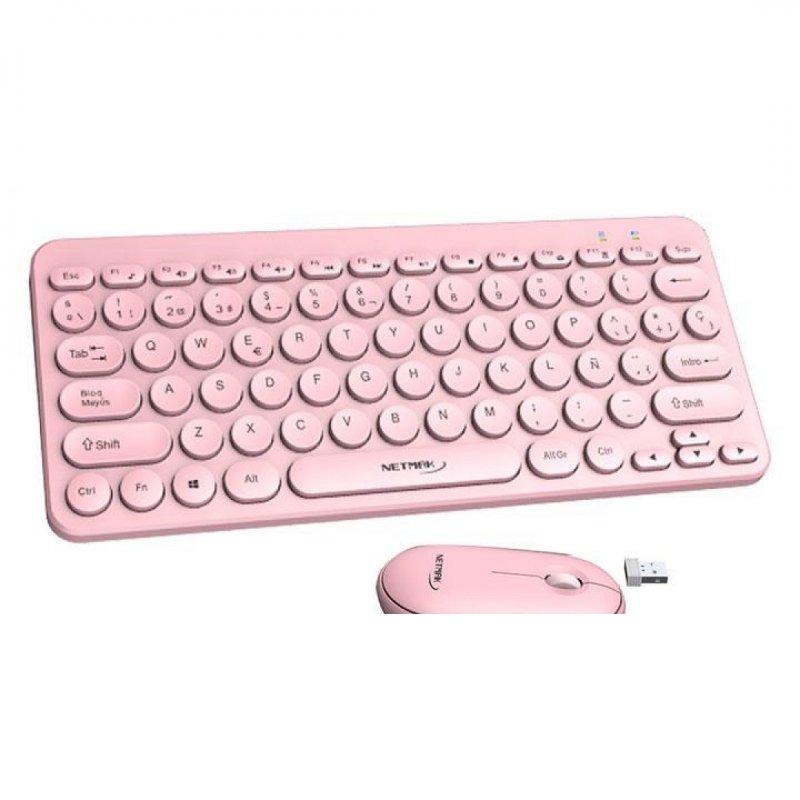 TECLADO Y MOUSE INALAMBRICO ROSA NM850-P NETMAK
