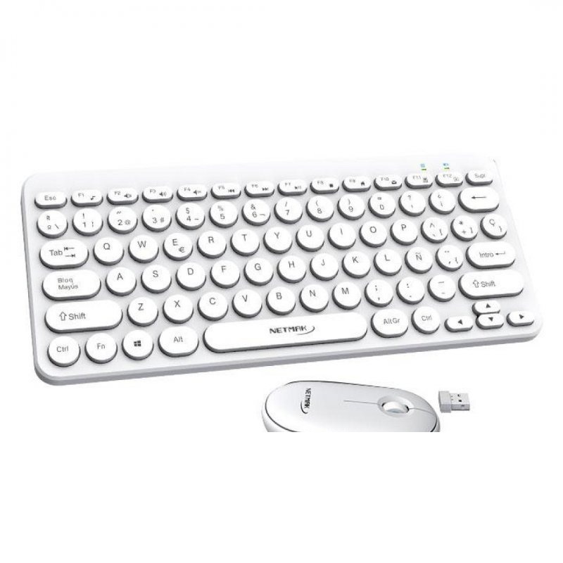 TECLADO Y MOUSE INALAMBRICO BLANCO NM850-W NETMAK