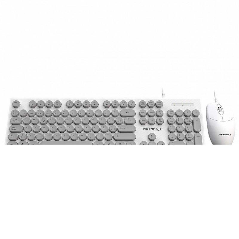 TECLADO Y MOUSE USB BLANCO NM-KB258-W NETMAK
