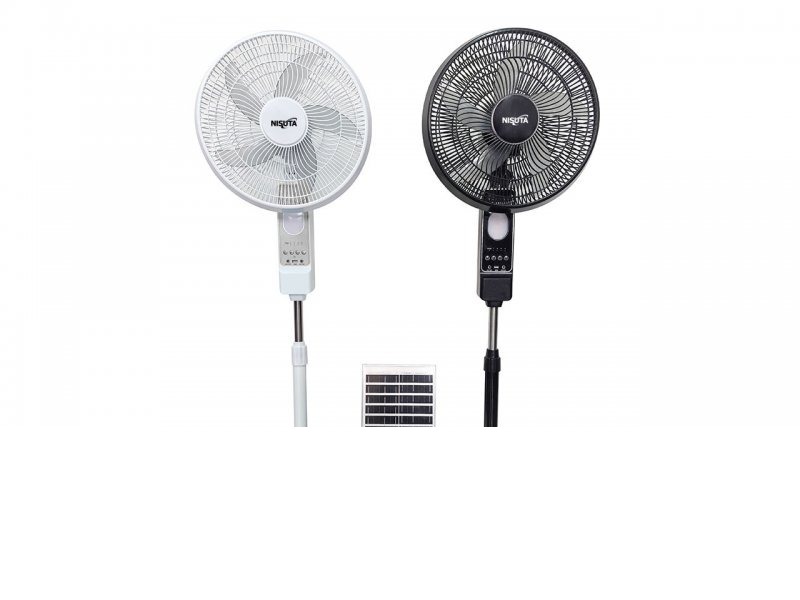 VENTILADOR DE PIE DE 16" CON CARGA SOLAR, LUCES Y BATERIA RECARGABLE BLANCO NSFAN40S NISUTA