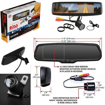 BOSS REAR VIEW MIRROR BV430RVM 4.3"