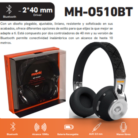 AURICULAR VINCHA BT MH-0510BT MOONKI