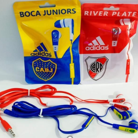AURICULAR TAPON BOCA Y RIVER BOLSITA