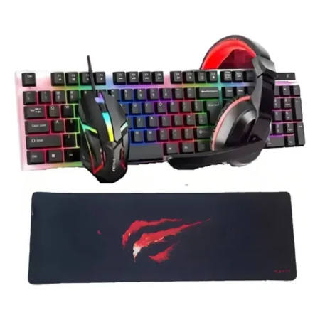 COMBO GAMER HAVIT KB907CM MOUSE/TECLADO/AUR/PAD