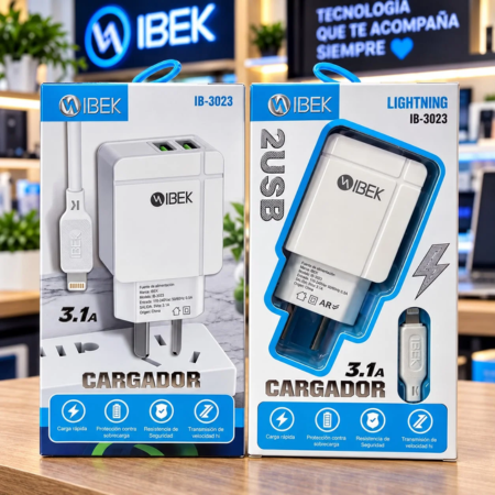 CARGADOR 3.1 IBEK IPHONE IB-3023