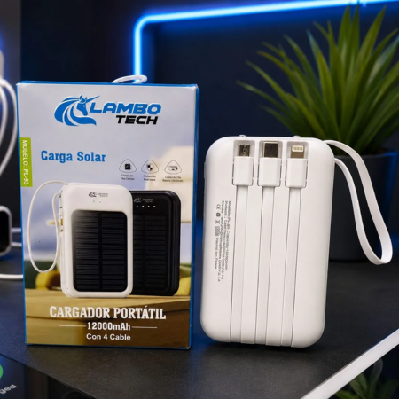POWER BANK 12000 PL-83 LAMBO TECH CARGA SOLAR