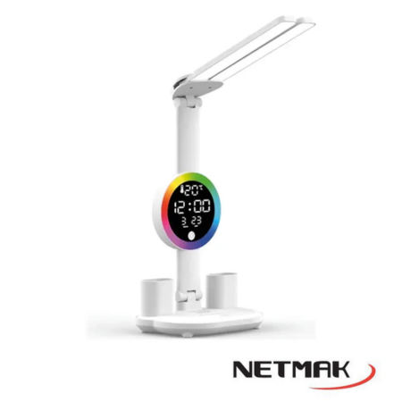 LAMPARA LED CON RELOJ NETMAK NM-GLOW