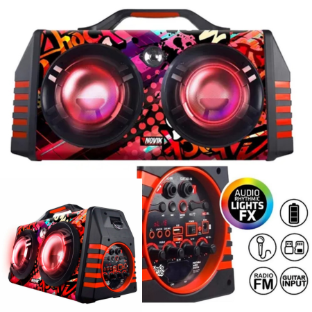 PARLANTE NOVIK SHOCK26 2X6 USB/BT/SD/FM/MIC