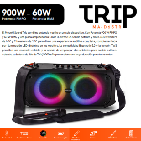 PARLANTE MOONKI TRIP Y MICROFONO INAL
