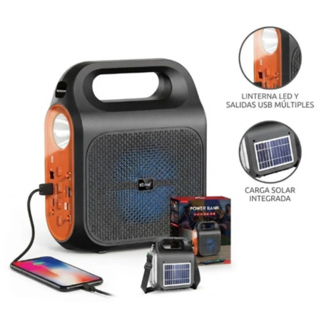 PARLANTE SOLAR KTS-2469 C/LINTERNA Y POWER BANK