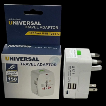 ADAPTADOR MUNDIAL 2 USB Y TIPO C