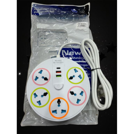 ZAPATILLA 005U2 5 ENCHUFES / 2 USB / TIPO C