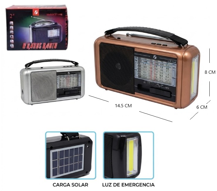 RADIO VINTAGE KTF 1448 2PLG BT/AM/FM C/ LINTERNA
