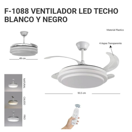 VENTILADOR LED DE TECHO F-1088