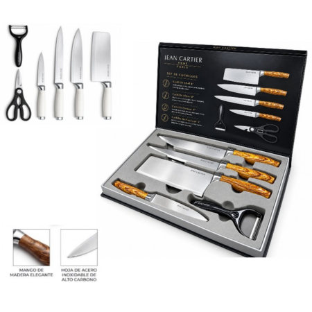 SET CUCHILLOS C/ HACHA JC-C02BLA