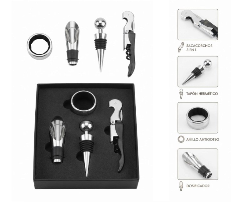 SET ABRIDOR DE VINOS WP001