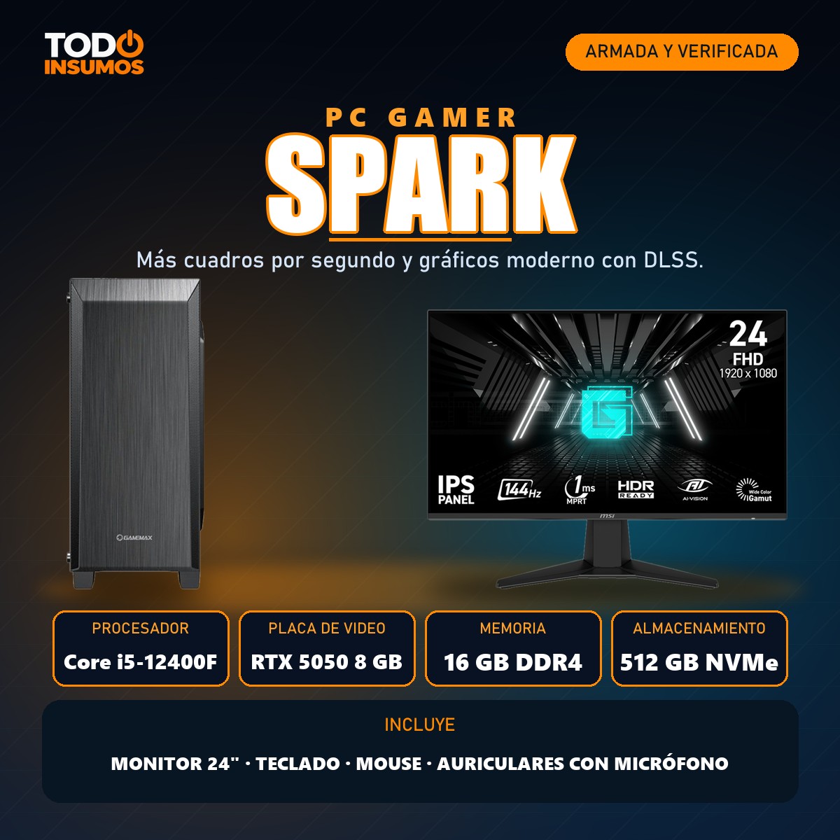 PC gamer Spark Todo Insumos