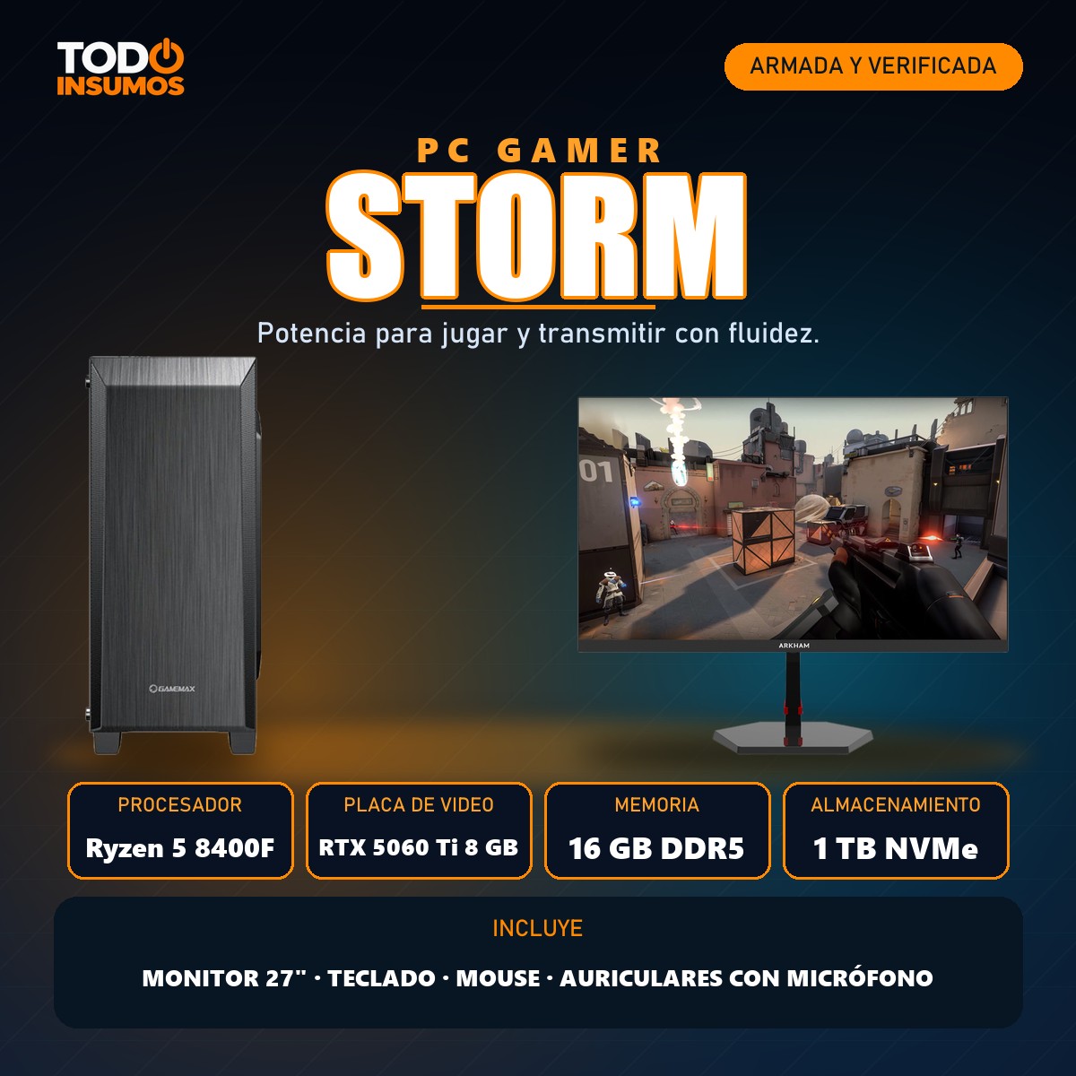 PC gamer Storm Todo Insumos