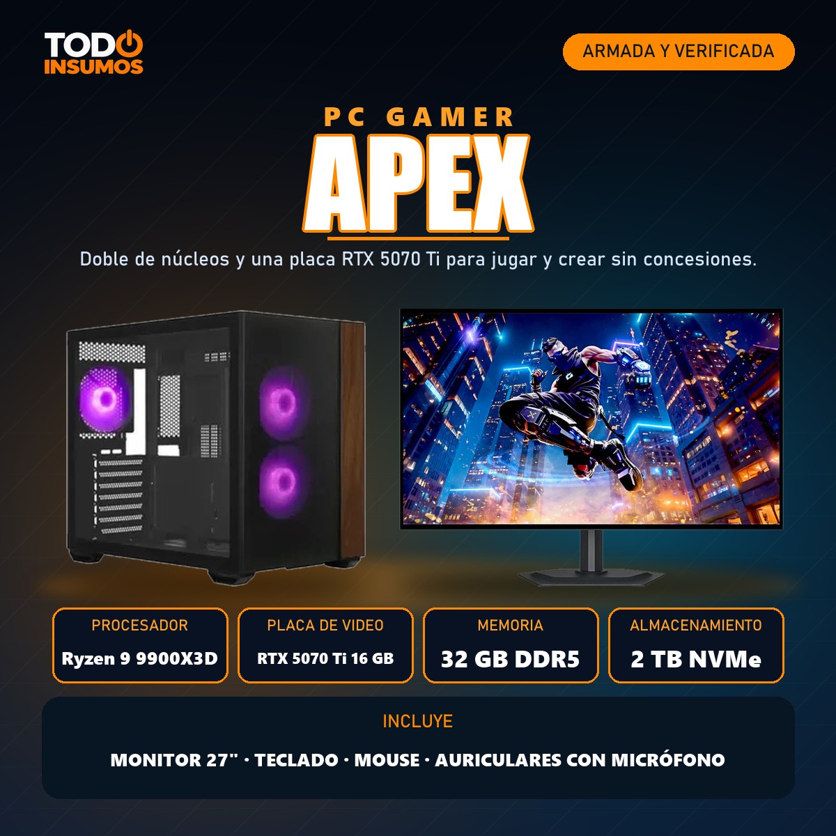 PC gamer Apex Todo Insumos
