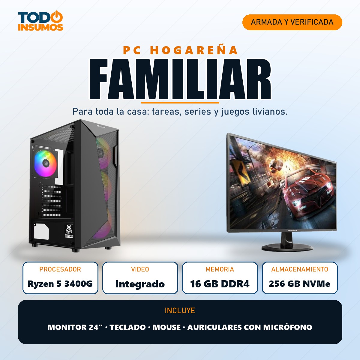 PC hogareña Familiar Todo Insumos