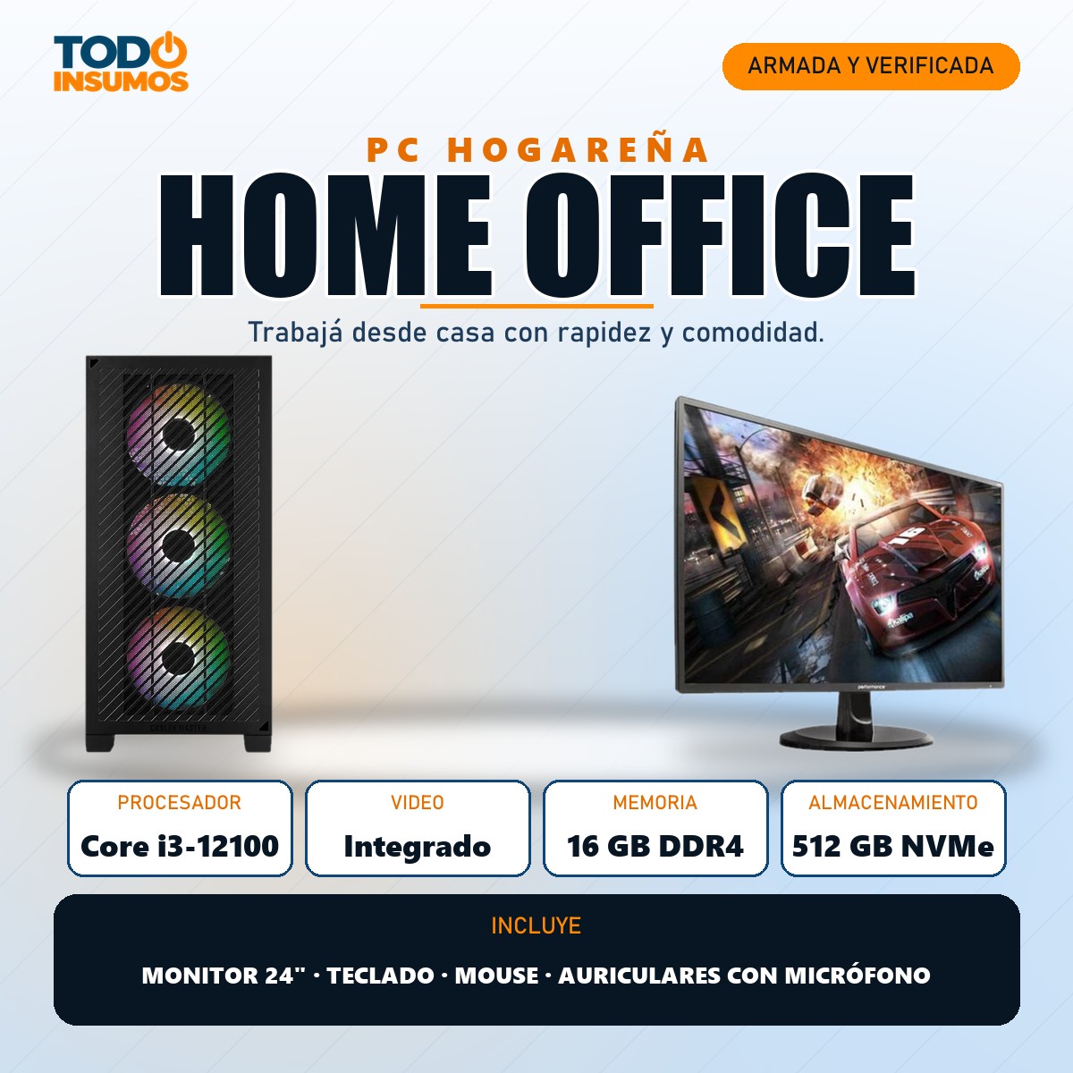 PC hogareña Home Office Todo Insumos