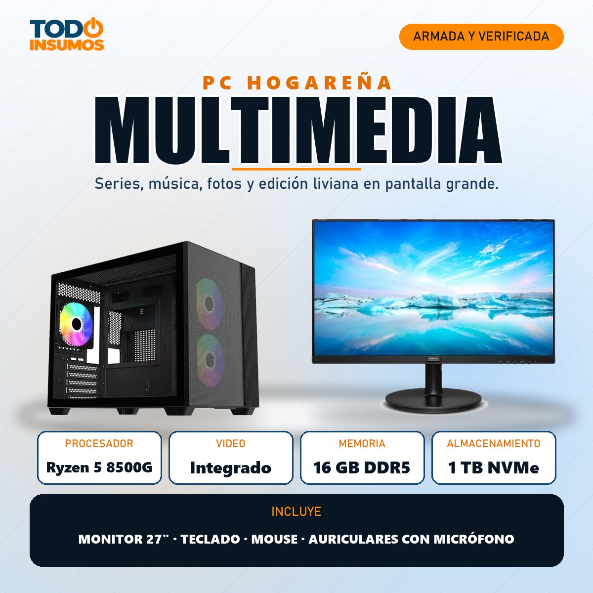 PC hogareña Multimedia Todo Insumos